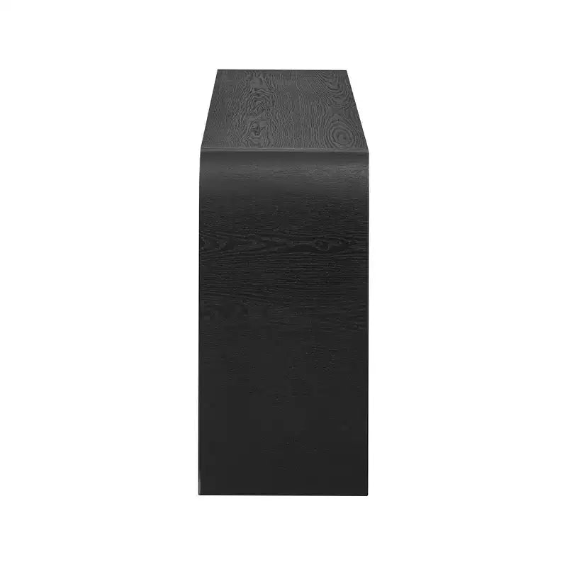 Meuble de rangement GDFStudio Oscar à 4 portes en placage de frêne avec pieds incurvés et étagères réglables