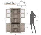Meuble d'angle, meuble d'angle haut avec porte coulissante et étagères réglables, meuble de rangement d'angle pour salon, cuisine, salle de bain, gris délavé