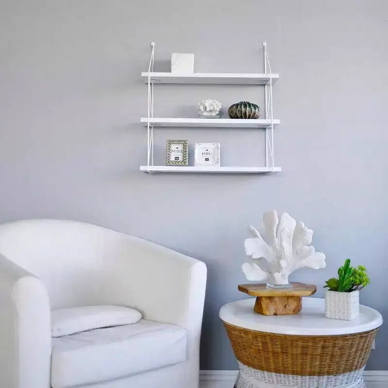 Étagère murale de rangement à 3 niveaux, porte-revues blanc, organiseur moderne pour la maison et le bureau