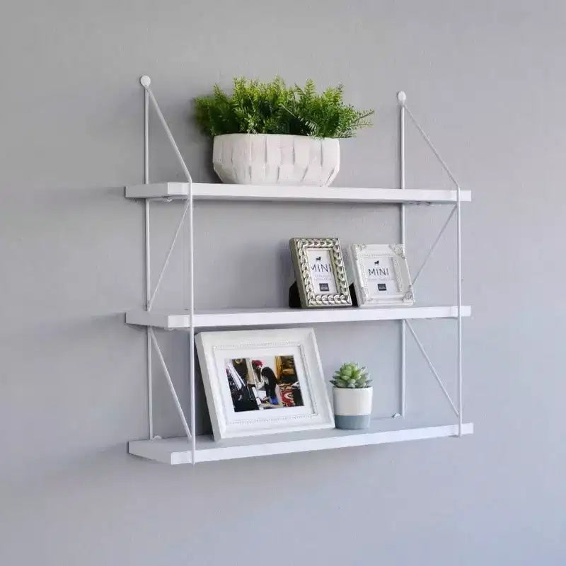 Étagère murale de rangement à 3 niveaux, porte-revues blanc, organiseur moderne pour la maison et le bureau