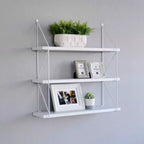 Étagère murale de rangement à 3 niveaux, porte-revues blanc, organiseur moderne pour la maison et le bureau