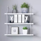 Étagère murale de rangement à 3 niveaux, porte-revues blanc, organiseur moderne pour la maison et le bureau