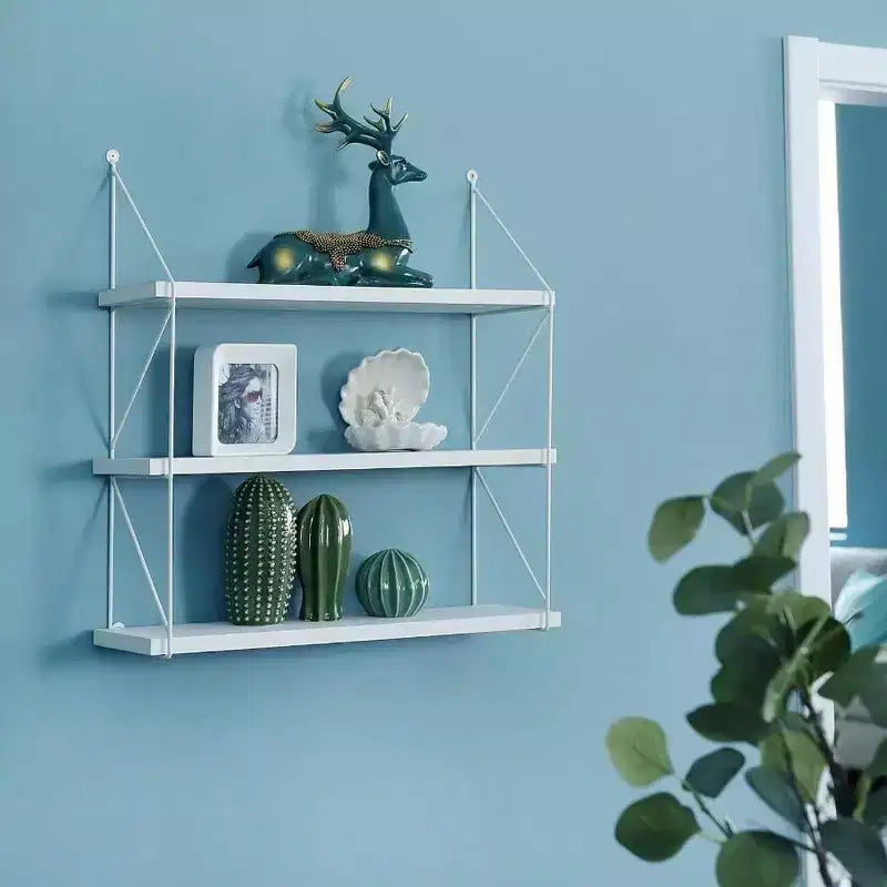 Étagère murale de rangement à 3 niveaux, porte-revues blanc, organiseur moderne pour la maison et le bureau