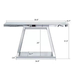 55,9" Console miroir moderne, Table d'entrée réfléchissante pleine longueur avec base trapézoïdale, pour couloir ou salon - Panipeachy