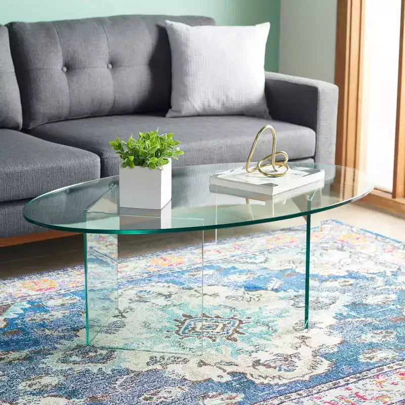 Table basse en verre Carsten Temp - COF7302A-2BX - Transparent - Safavieh