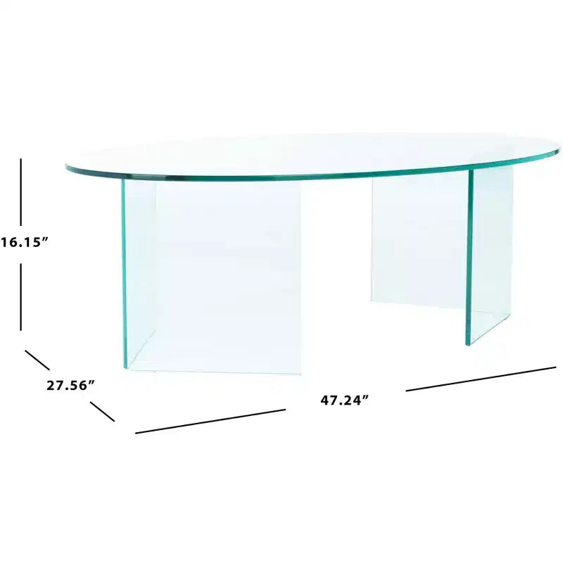 Table basse en verre Carsten Temp - COF7302A-2BX - Transparent - Safavieh