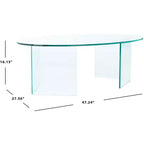 Table basse en verre Carsten Temp - COF7302A-2BX - Transparent - Safavieh