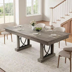 71 Wooden Dining Table for 6-8 People with 2 Large Drawers, Farmhouse Rectangular Kitchen Dining Table & Thick Table Top, for Big Family
