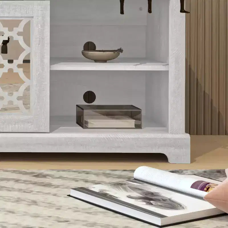 Meuble TV Galanp avec rangement à porte miroir 68,2 L 17,1 P 23,7 H