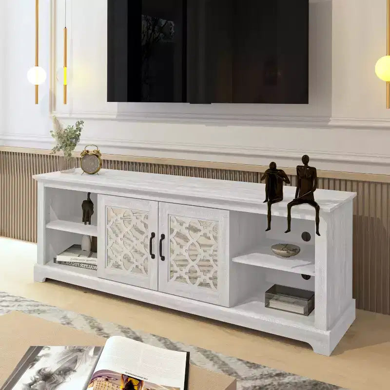 Meuble TV Galanp avec rangement à porte miroir 68,2 L 17,1 P 23,7 H