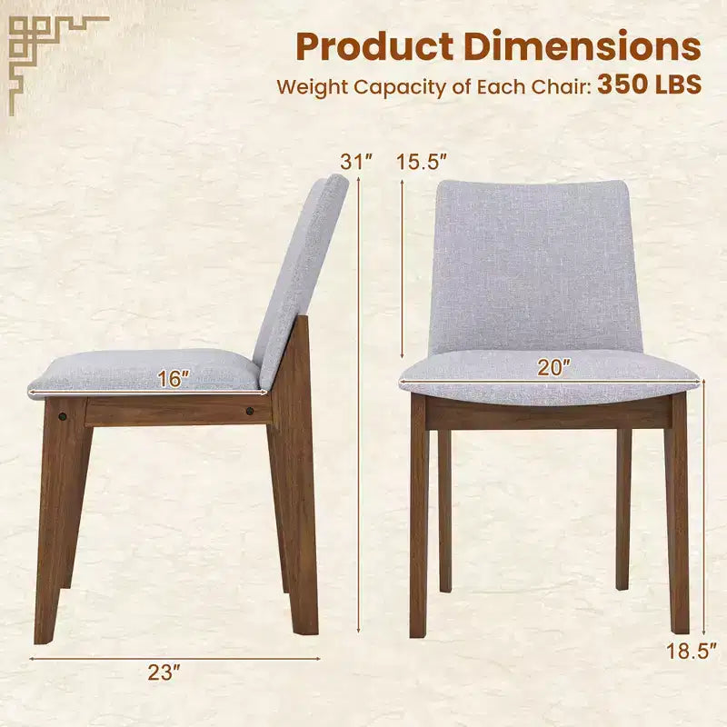 Costway Chaises de salle à manger en bois (lot de 2) avec coussins, dossier haut incurvé, pour salle à manger