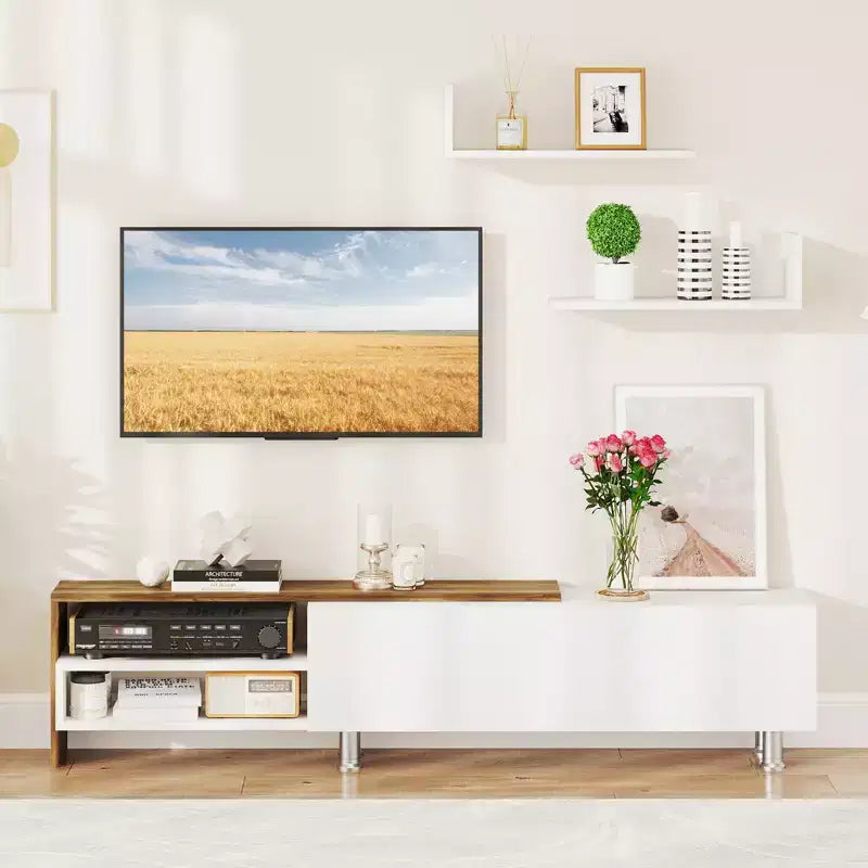 Meuble TV Costway, meuble TV moderne, meuble TV pour téléviseurs jusqu'à 80 pouces