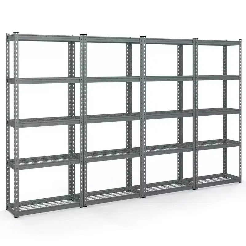 Costway 4 PCS 5-Tier Metal Shelving Unit Heavy Duty Wire Storage Rack with Anti-slip Foot Pads