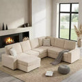 Modular Sectional Sofa, U/L-Shaped Couch w/ Removable Cover, Modern Convertible Deep Seat Sofa, Comfy Cloud Sleeper Sofa Couch for Living Room&Office