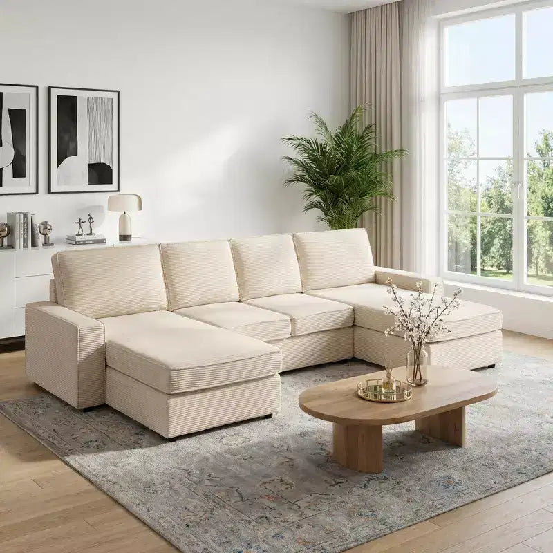 Canapé modulable en U/L avec housse amovible, canapé convertible moderne et profond, canapé-lit nuage confortable pour salon et bureau
