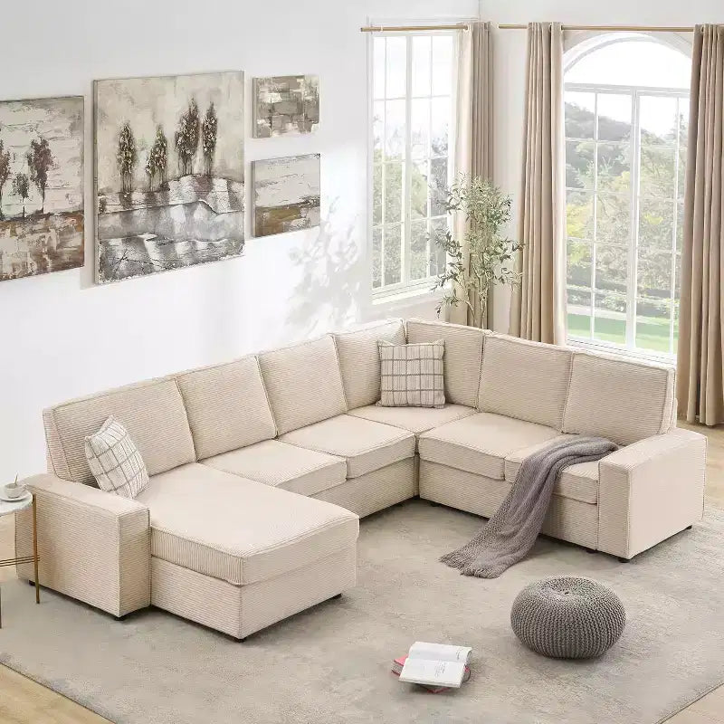 Canapé modulable en U/L avec housse amovible, canapé convertible moderne et profond, canapé-lit nuage confortable pour salon et bureau