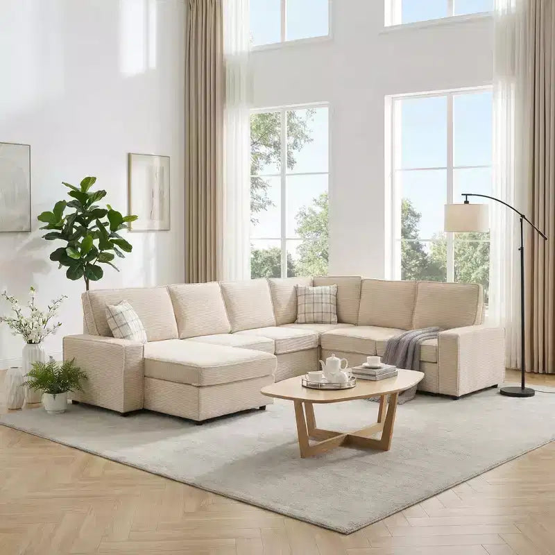 Canapé modulable en U/L avec housse amovible, canapé convertible moderne et profond, canapé-lit nuage confortable pour salon et bureau