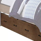 Lit gigogne double en bois Royal Hampton avec roulettes, marron