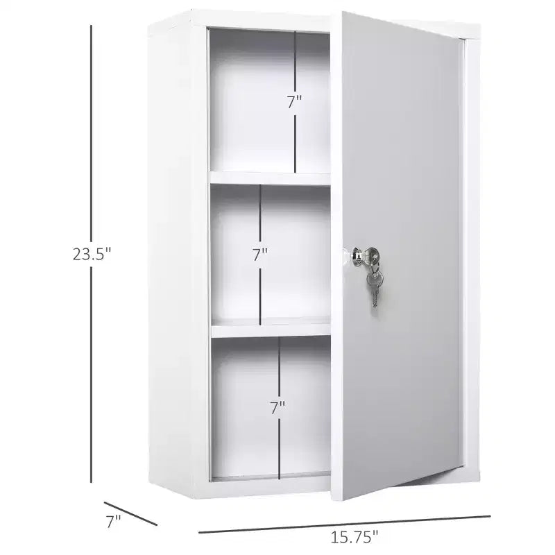 Armoire à pharmacie murale en acier, 3 étagères, boîte d'urgence pour salle de bain et cuisine