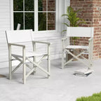Lot de 2 chaises de réalisateur pliantes Costway avec cadre en bois d'acacia et tissu Oxford lavable en machine