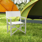 Lot de 2 chaises de réalisateur pliantes Costway avec cadre en bois d'acacia et tissu Oxford lavable en machine