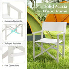 Lot de 2 chaises de réalisateur pliantes Costway avec cadre en bois d'acacia et tissu Oxford lavable en machine