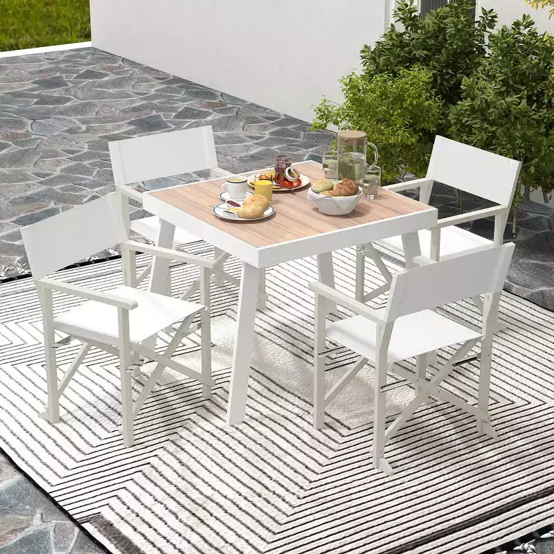 Lot de 2 chaises de réalisateur pliantes Costway avec cadre en bois d'acacia et tissu Oxford lavable en machine