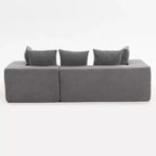Canapé modulaire Whisen moderne en L, canapé-lit entièrement en mousse compressée avec coussins moelleux, 5 oreillers