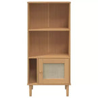 vidaXL Bibliothèque Étagère Meuble de Rangement SENJA Effet Rotin Bois de Pin Massif