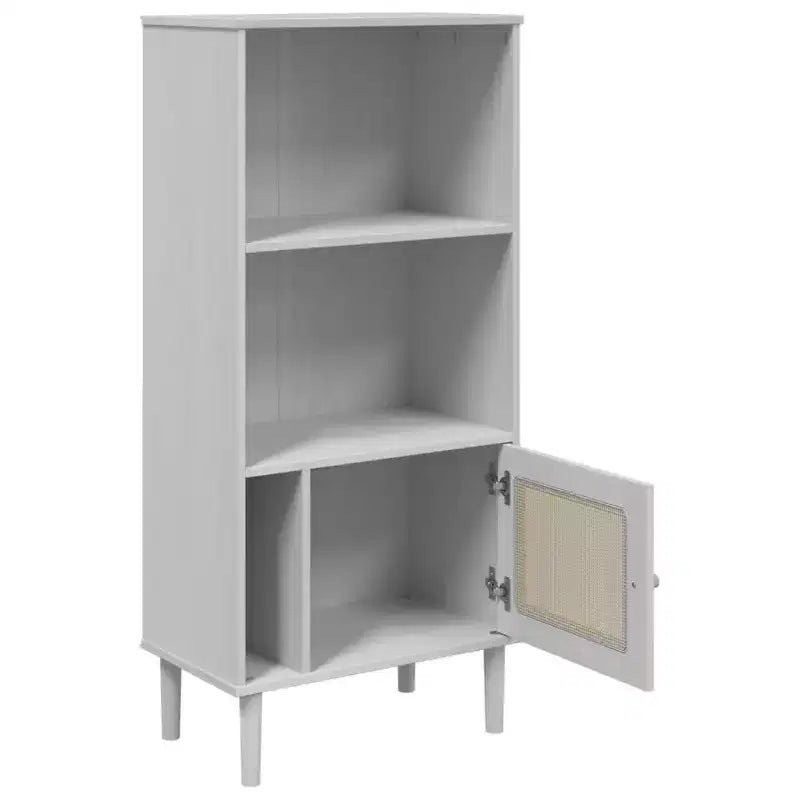 vidaXL Bibliothèque Étagère Meuble de Rangement SENJA Effet Rotin Bois de Pin Massif