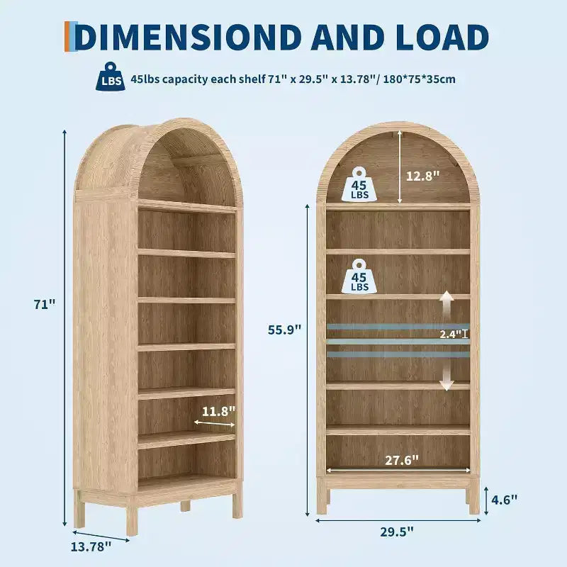 Meuble de rangement à chaussures multifonctionnel GustoWave à 7 niveaux avec arche haute pour entrée, couloir ou salon