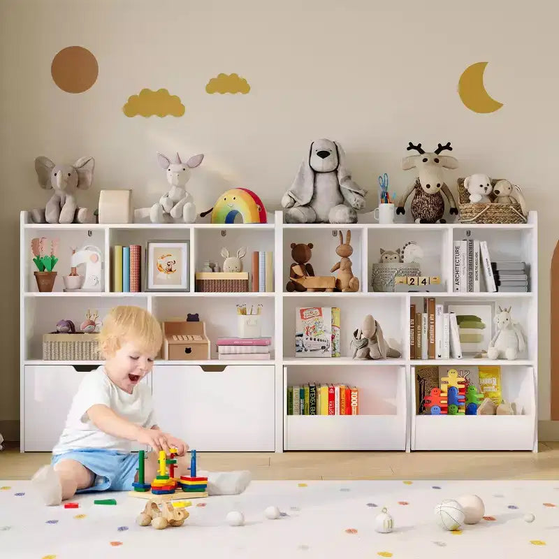 Organisateur de rangement pour jouets, étagère à livres pour enfants, armoire de rangement pour jouets, bibliothèque pour tout-petits pour chambre d'enfant, chambre à coucher, chambre de bébé, salon