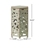 Table d'appoint en fer - Finition Vert Antique pour Salon/Jardin
