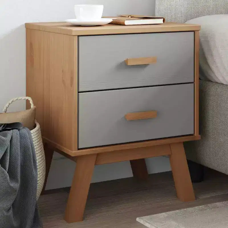 vidaXL Table de Chevet Table d'appoint Meuble de Chambre Bois Massif Pin - Marron