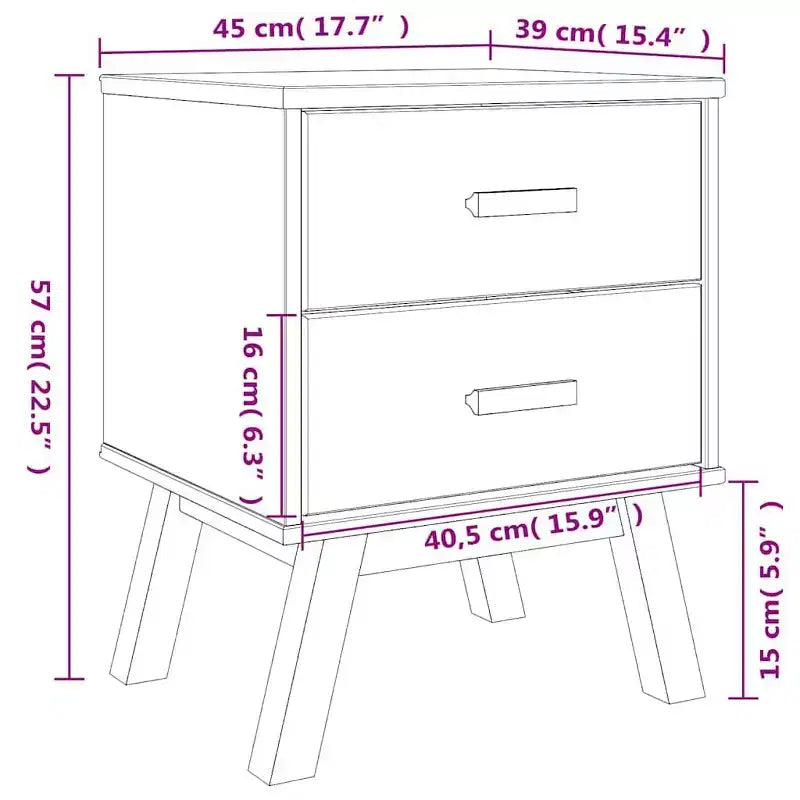 vidaXL Table de Chevet Table d'appoint Meuble de Chambre Bois Massif Pin - Marron
