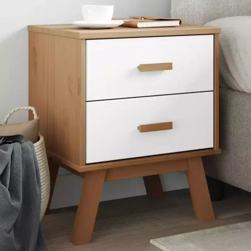 vidaXL Table de Chevet Table d'appoint Meuble de Chambre Bois Massif Pin - Marron
