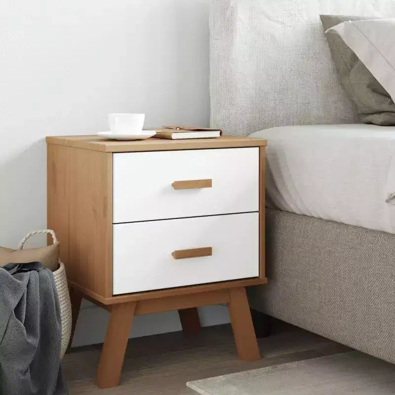 vidaXL Table de Chevet Table d'appoint Meuble de Chambre Bois Massif Pin - Marron