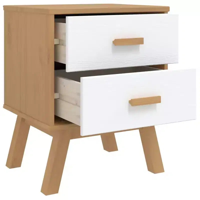 vidaXL Table de Chevet Table d'appoint Meuble de Chambre Bois Massif Pin - Marron