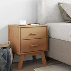vidaXL Table de Chevet Table d'appoint Meuble de Chambre Bois Massif Pin - Marron