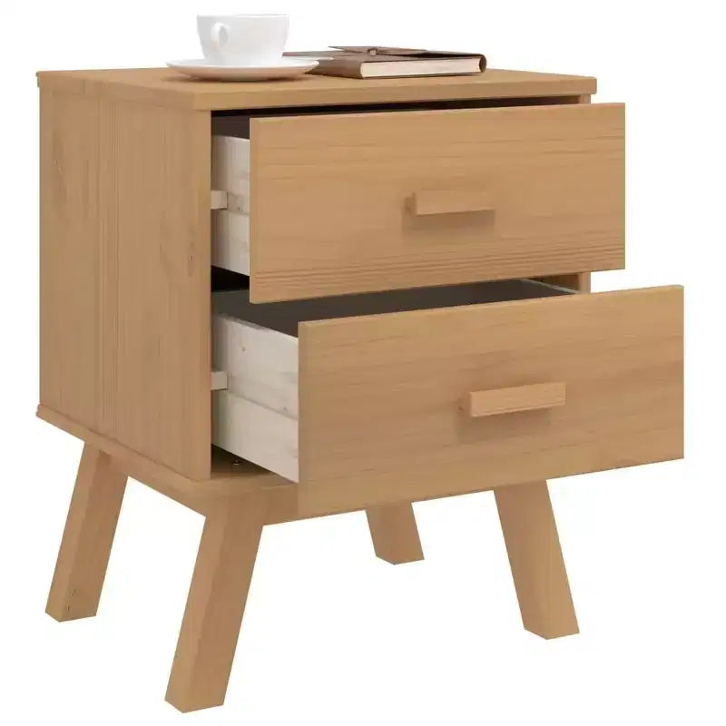 vidaXL Table de Chevet Table d'appoint Meuble de Chambre Bois Massif Pin - Marron
