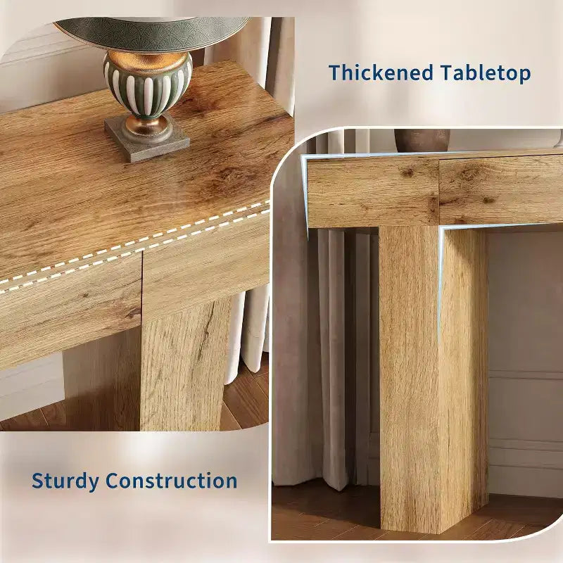 Table console de 47 po avec tiroir, table de canapé style ferme et table d'entrée pour couloir étroit et salon