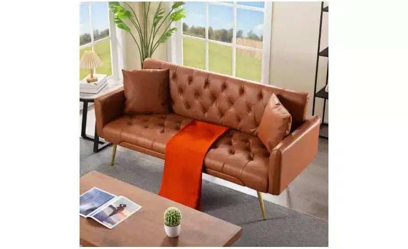 Canapé-lit convertible Okak moderne avec dossier réglable, capitonné, futon rembourré pour salon, appartement