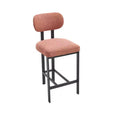 HomeRoots Set of Two 26 Orange and Black Fabric and Metal Counter Height Bar Chairs
