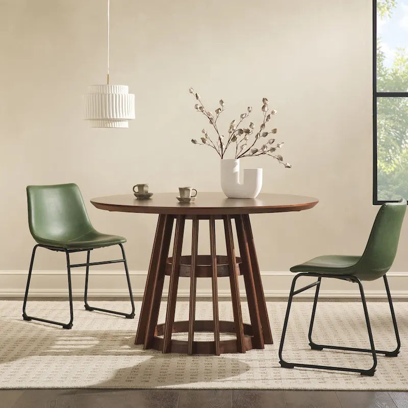 Table à manger ronde à lattes en bois de 48 pouces Middlebrook Designs