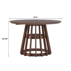 Table à manger ronde à lattes en bois de 48 pouces Middlebrook Designs