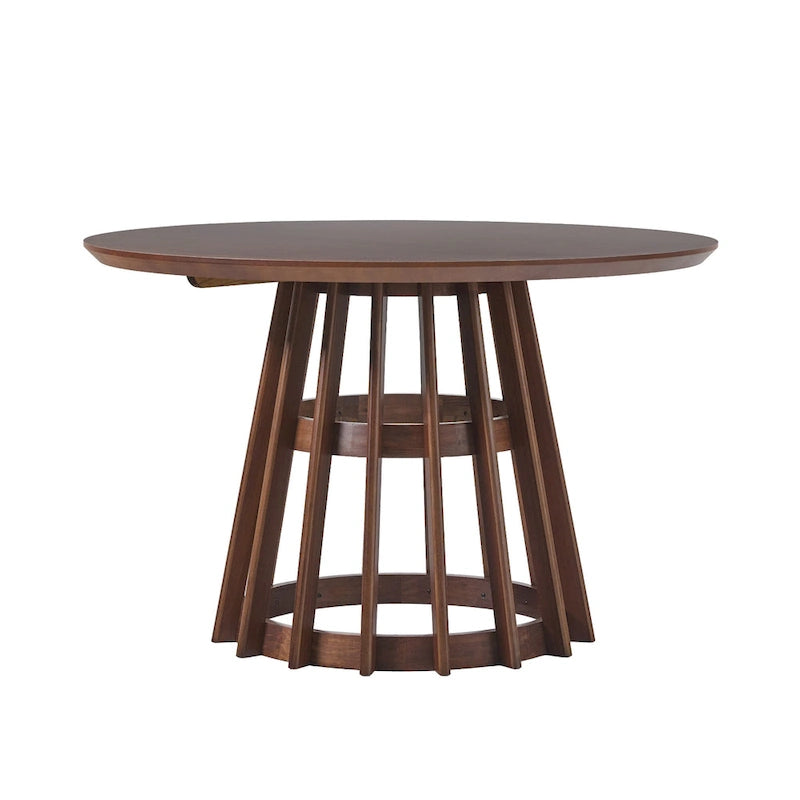 Table à manger ronde à lattes en bois de 48 pouces Middlebrook Designs