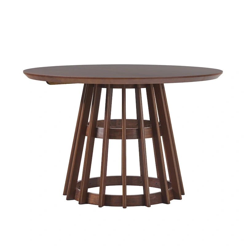 Table à manger ronde à lattes en bois de 48 pouces Middlebrook Designs
