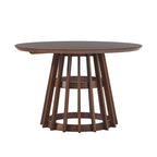 Table à manger ronde à lattes en bois de 48 pouces Middlebrook Designs