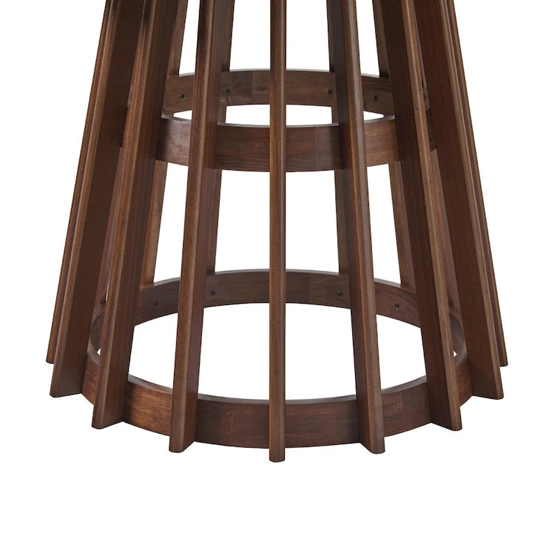 Table à manger ronde à lattes en bois de 48 pouces Middlebrook Designs