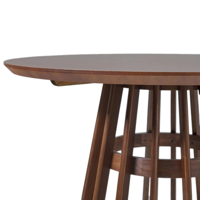 Table à manger ronde à lattes en bois de 48 pouces Middlebrook Designs